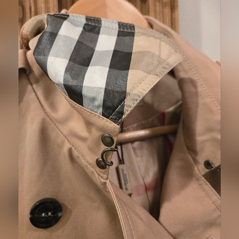 Burberry London Copycat Trench Coat S Beige Nova Check Belted - Picture 4 of 9